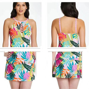 Bleu Rod Beattie Wild At Heart Key Hole High Neck Tankini Top and Skirted Bottom